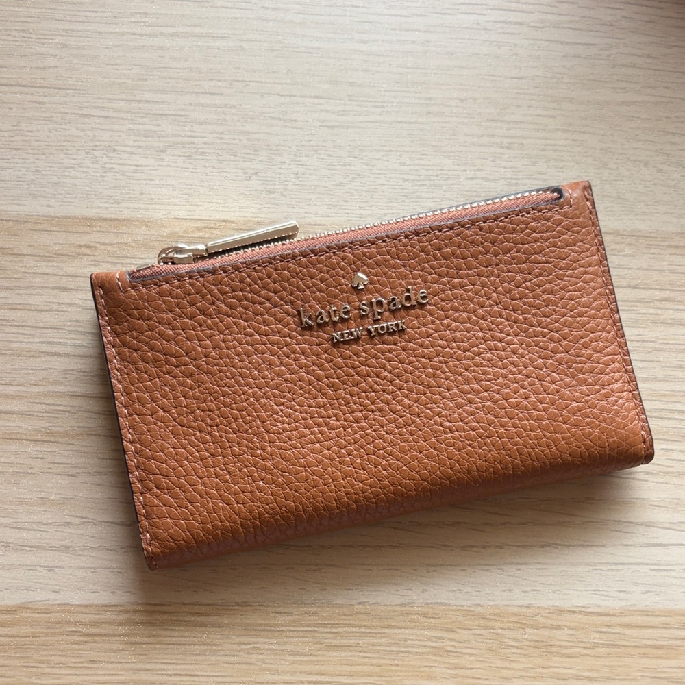 Kate Spade Brown Pebble Leather Zip Wallet
